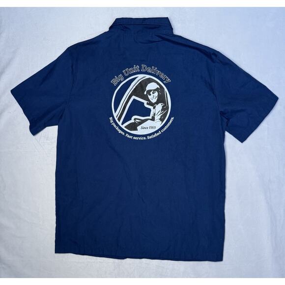 BIG UNIT DELIVERY GUY WORK SHIRT SPIRIT HALLOWEEN COSTUME SHIRT Size MediumAdult - Picture 5 of 6